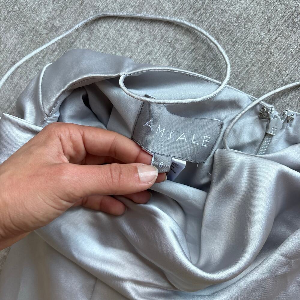 Amsale Chloe Satin Maxi Dress - Picture 5 of 9